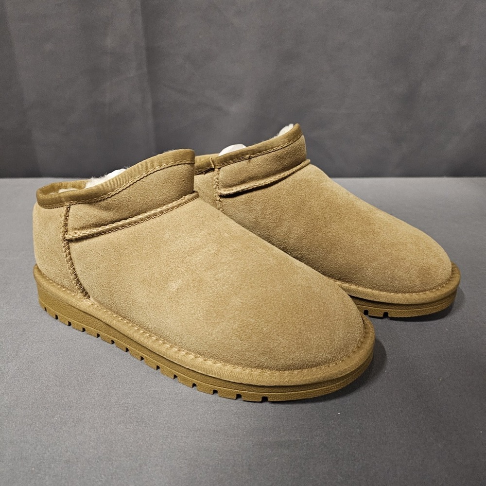 Womens Shorty Boots Comfortable Suede Slip-On Booties Cushioned Chestnut 7.5 - 8